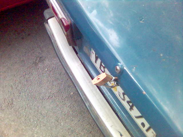 A padlock on a car's boot