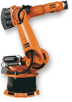 A six-axis KUKA robot