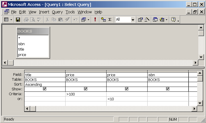 Query by Example in Microsoft Access