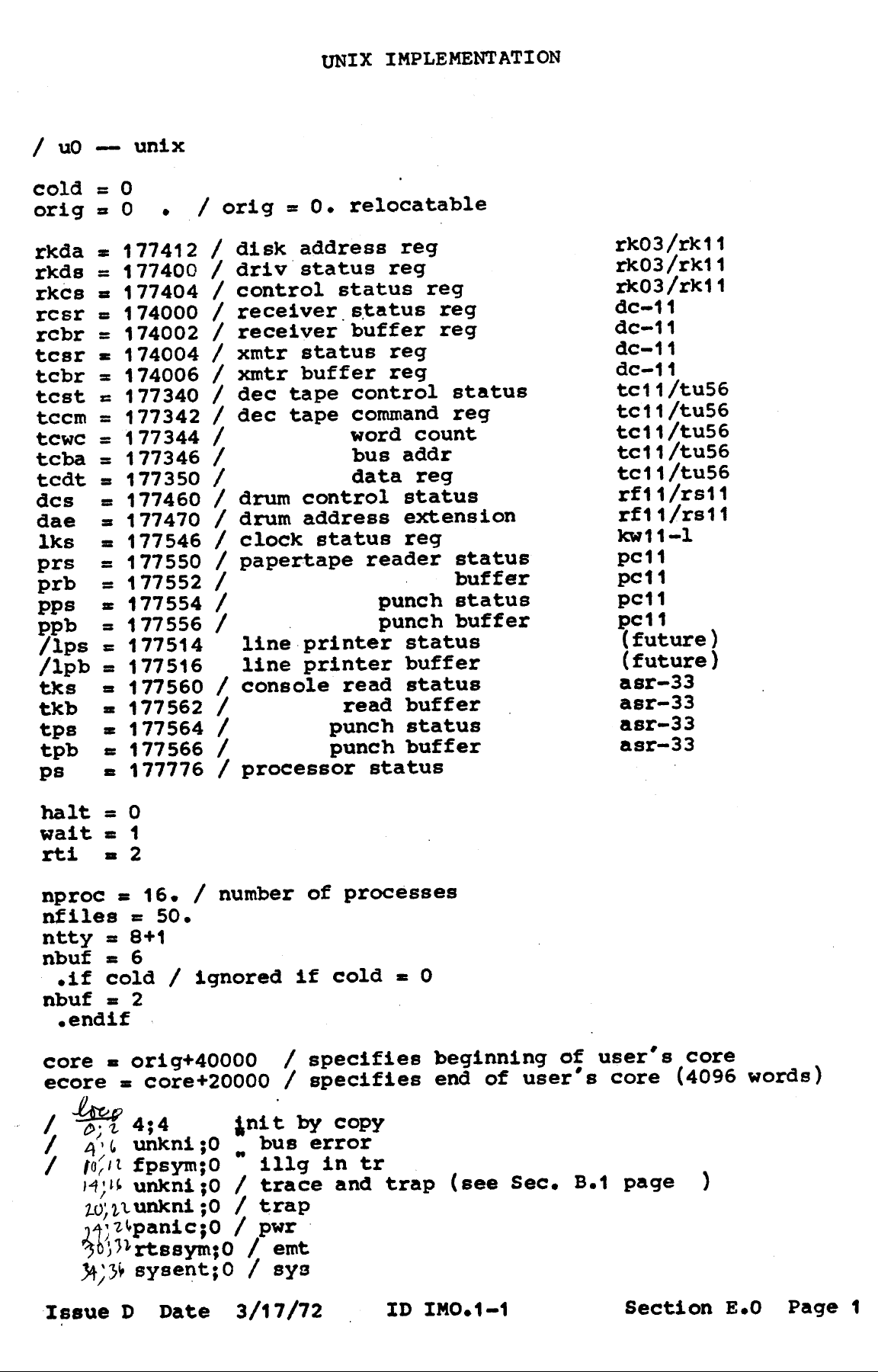 A log of file changes across Research Unix releases